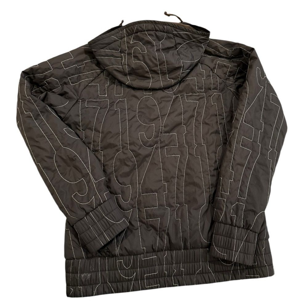 Salomon Women's Medium Signature Embroidered Quilted Black Hooded Jacket Coat - Picture 6 of 13
